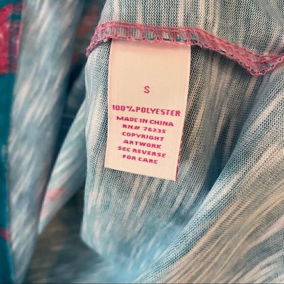 Leoma Lovegrove Sz S Pink Paint Series Ombre Turtle Pattern Long Sleeve T-Shirt - Picture 8 of 8